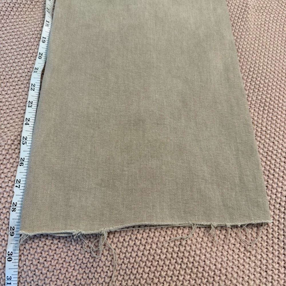 NWT Zara Marine Straight Wide Leg Denim Pants in Khaki Beige Raw Hem size 2 - Picture 11 of 12
